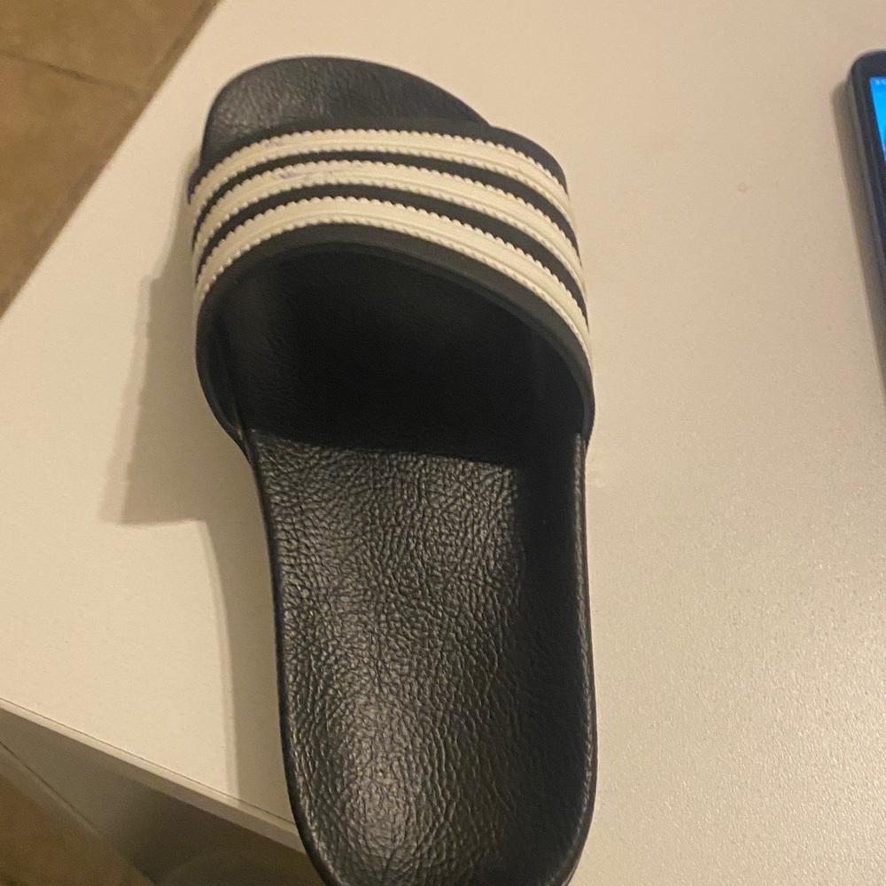 adidas Black and White Slide Sandals